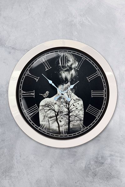 Kasva Concept Gift 36 cm White Metal Decorative Wall Clock