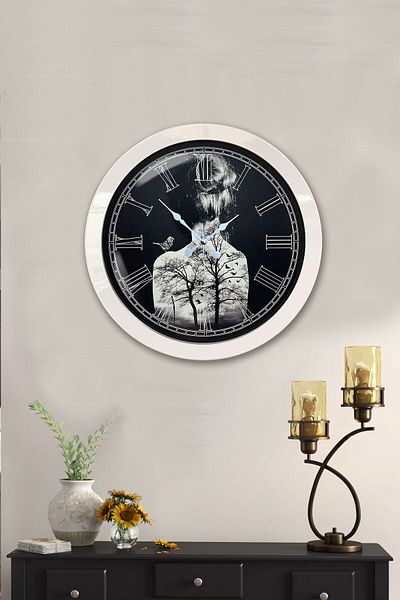 Kasva Concept Gift 36 cm White Metal Decorative Wall Clock