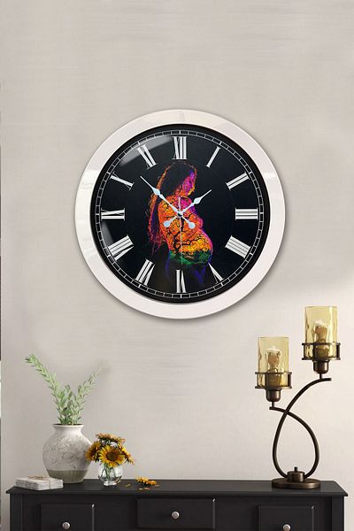 Kasva Concept Gift 36 cm White Metal Natural Wall Clock