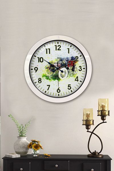 Kasva Concept Gift 36 cm White Metal Decorative Wall Clock