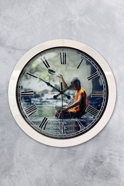 Kasva Concept 36 cm White Metal Natural Life Wall Clock
