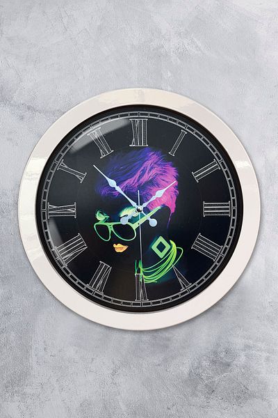 Kasva Concept Gift 36 cm White Metal Disco Wall Clock