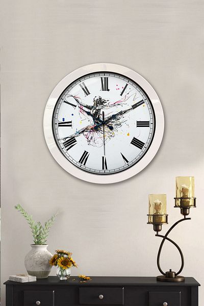 Kasva Concept Gift 36 cm White Metal Dance Wall Clock