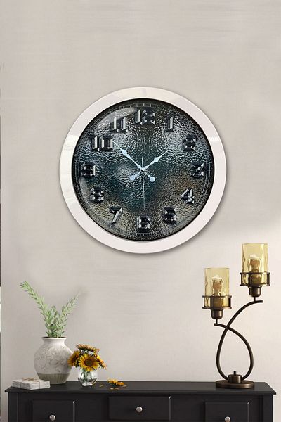 Kasva Concept Gift 36 cm White Metal Glass Wall Clock