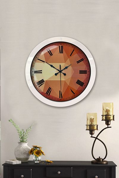 Kasva Concept Gift 36 cm White Metal Patterned Wall Clock
