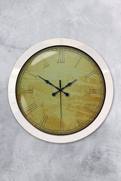 Kasva Concept Gift 36 cm White Metal Decorative Wall Clock