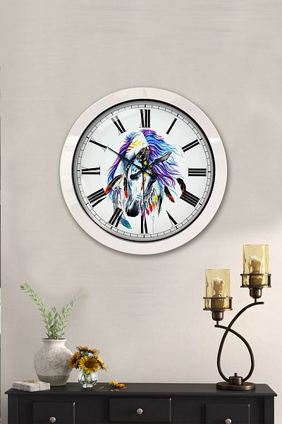 Kasva Concept Cadou 36 Cm Ceas de Perete Cal Metal Alb