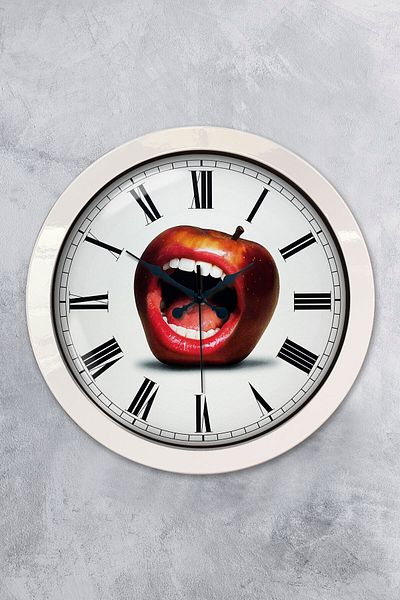 Kasva Concept Gift 36 cm White Metal Mouth Wall Clock