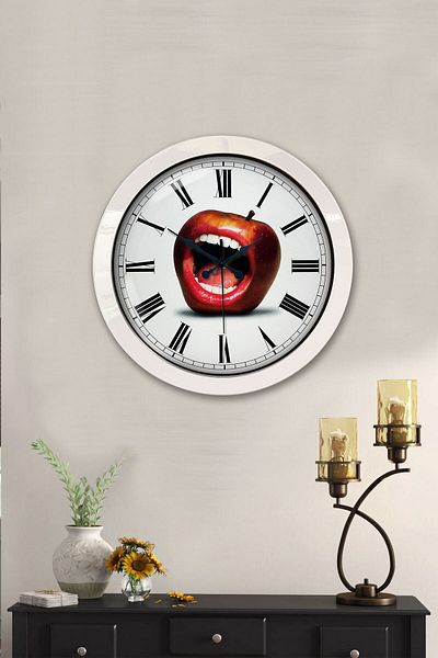 Kasva Concept Gift 36 cm White Metal Mouth Wall Clock