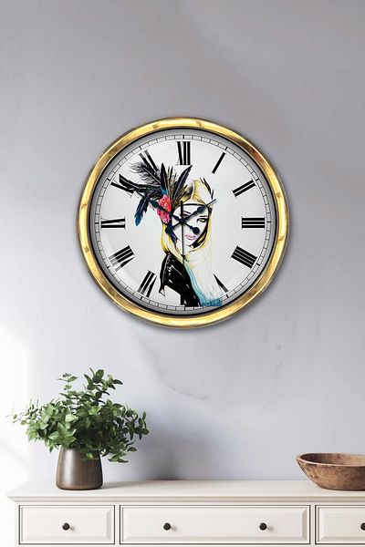 Kasva Concept Gift 40 cm Gold Metal Artistic Wall Clock