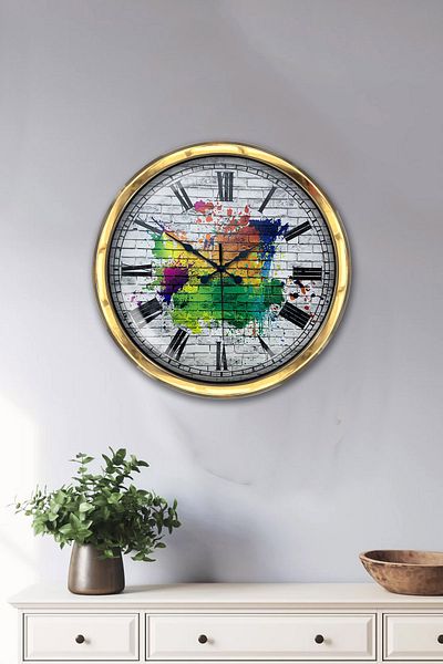 Kasva Concept Gift 40 cm Gold Metal Royal Wall Clock