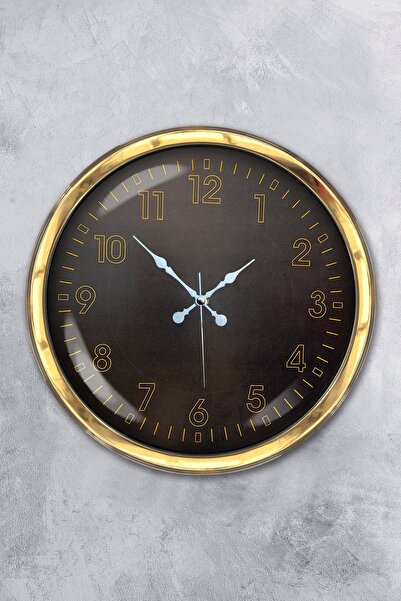 Platin Saat ساعة حائط معدنية ذهبية اللون أسود أصفر مقاس 40 سم