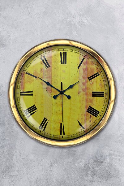 Platin Saat Ρολόι τοίχου 40 εκ. Χρυσό Μεταλλικό Vintage Σχέδιο