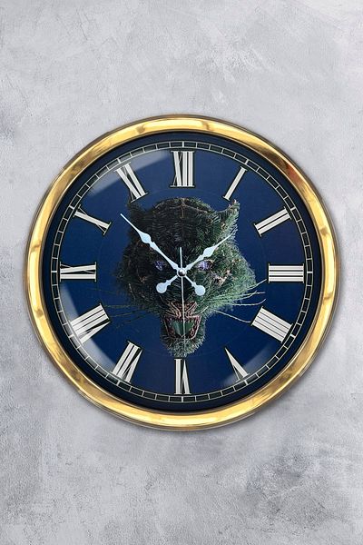 Kasva Concept Gift 40 cm Gold Metal Wild Nature Wall Clock