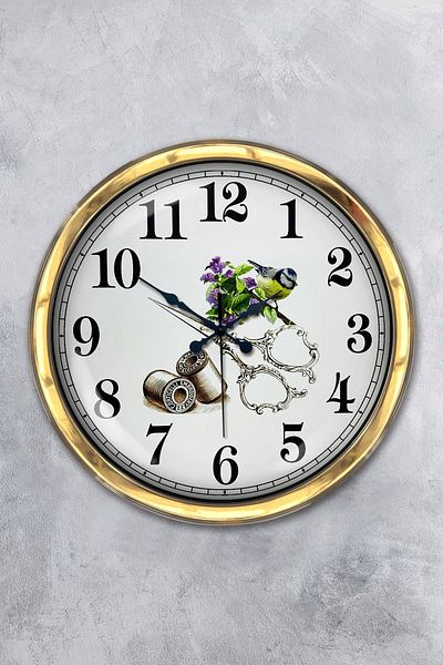 Kasva Concept Gift 40 cm Gold Metal Tailor Wall Clock