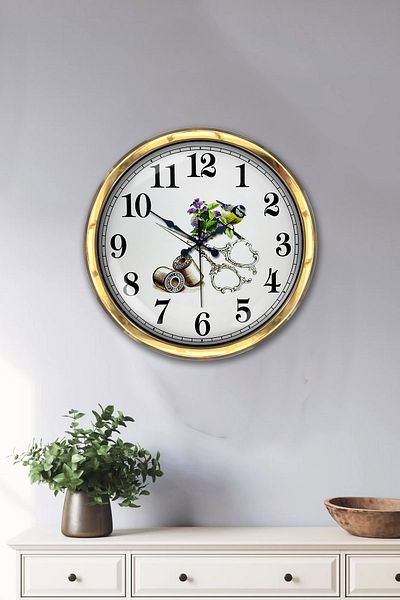 Kasva Concept Gift 40 cm Gold Metal Tailor Wall Clock