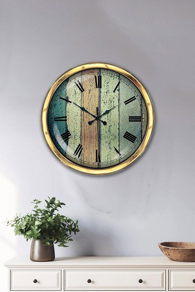 Kasva Concept 40 cm Gold Metal Roman Antique Wall Clock