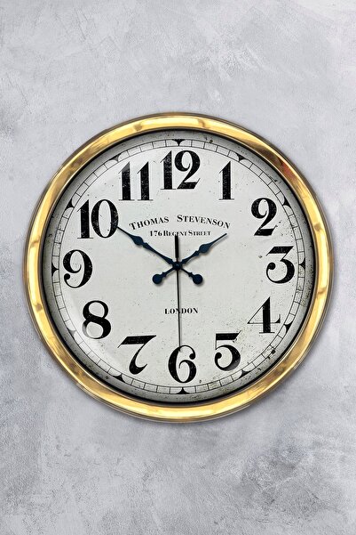 Platin Saat ساعة حائط شارع ريجنت معدنية ذهبية مقاس 40 سم