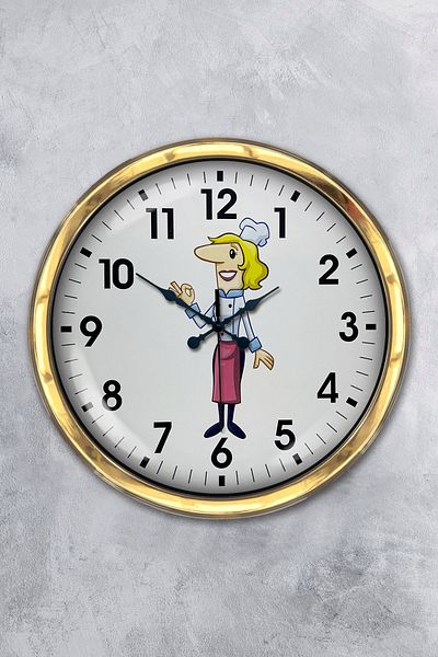 Kasva Concept Gift 40 cm Gold Metal Kitchen Wall Clock