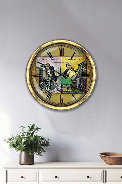 Kasva Concept Gift 40 cm Gold Metal Cash Selling Wall Clock