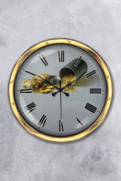 Platin Saat ديكور ساعة حائط مطبخ معدنية ذهبية مقاس 40 سم