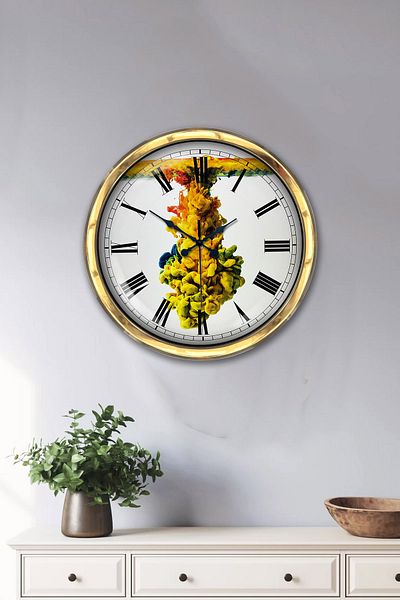 Kasva Concept Ρολόι τοίχου 40 εκ. Χρυσό Μεταλλικό Χρώμα Παγκόσμιο
