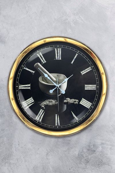 Kasva Concept Δώρο 40 εκ. Χρυσό Μεταλλικό Ρολόι Κουζίνας