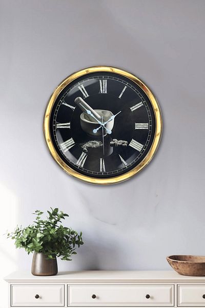 Kasva Concept Δώρο 40 εκ. Χρυσό Μεταλλικό Ρολόι Κουζίνας