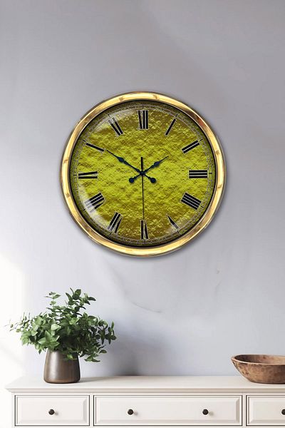 Kasva Concept Gift 40 cm Gold Metal Cracker Wall Clock