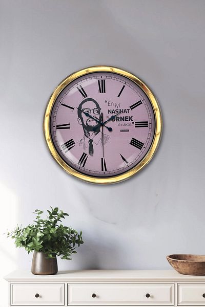 Kasva Concept Gift 40 cm Gold Metal Malcolm Wall Clock