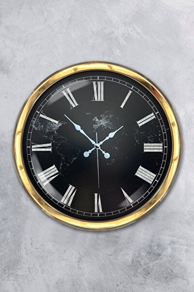 Platin Saat ساعة حائط من الرخام المعدني الذهبي مقاس 40 سم