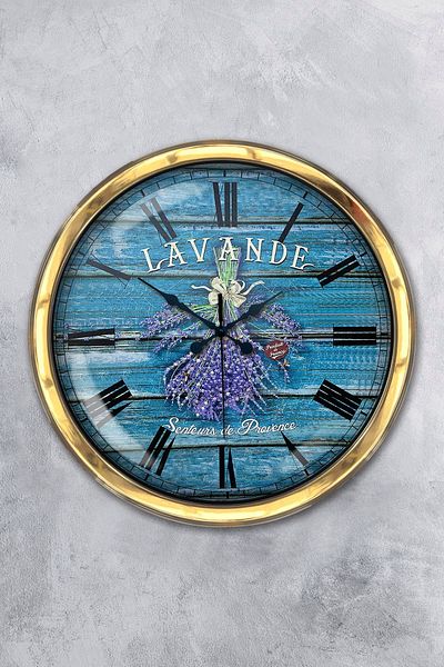 Kasva Concept Cadou 40 Cm Ceas de Perete Lavanda Metal Auriu
