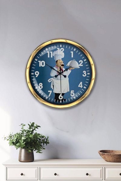 Kasva Concept Δώρο 40 εκ. Χρυσό Μεταλλικό Ρολόι Κουζίνας Διακόσμηση