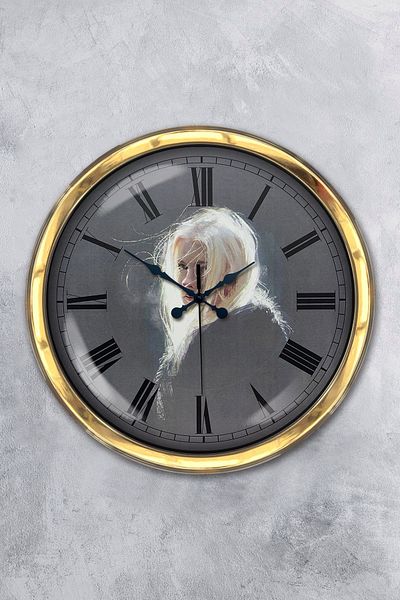 Kasva Concept Gift 40 cm Gold Metal Women's Wall Clock