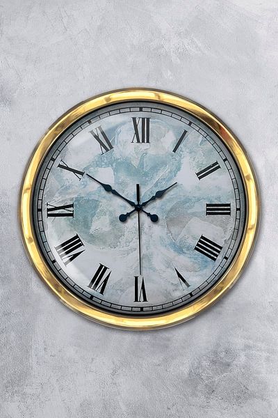 Kasva Concept Gift 40 cm Gold Metal Izmir Wall Clock