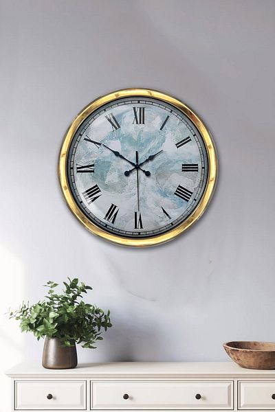 Kasva Concept Gift 40 cm Gold Metal Izmir Wall Clock