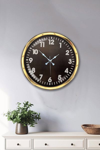 Kasva Concept Cadou 40 Cm Ceas de Perete Clasic Metal Auriu