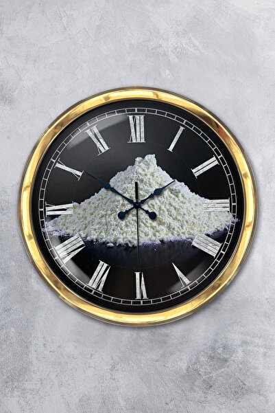 Platin Saat هدية ساعة حائط مطبخ معدنية ذهبية مقاس 40 سم