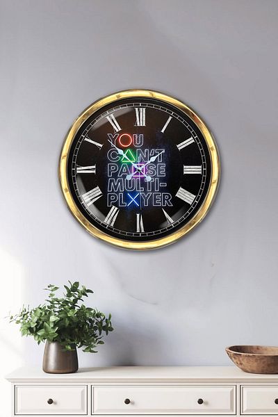 Kasva Concept Δώρο 40 εκ. Χρυσό Μεταλλικό Κομψό Ρολόι Τοίχου