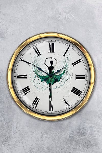 Kasva Concept Gift 40 cm Gold Metal Dance Wall Clock
