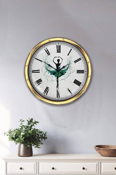 Kasva Concept Gift 40 cm Gold Metal Dance Wall Clock