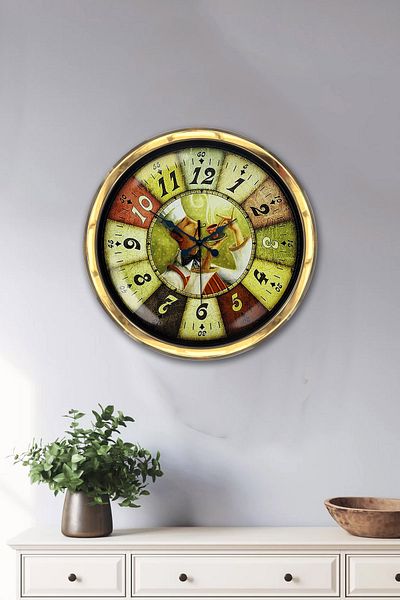 Kasva Concept Δώρο 40 εκ. Χρυσό Μεταλλικό Ρολόι Κουζίνας Chef Ρολόι τοίχου