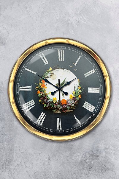 Platin Saat هدية ساعة حائط طبيعة معدنية ذهبية مقاس 40 سم