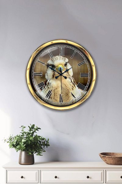 Kasva Concept Cadou 40 Cm Ceas de Perete Metal Aur Vultur
