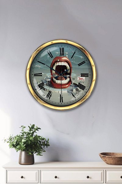 Kasva Concept Gift 40 cm Gold Metal Dentist Wall Clock