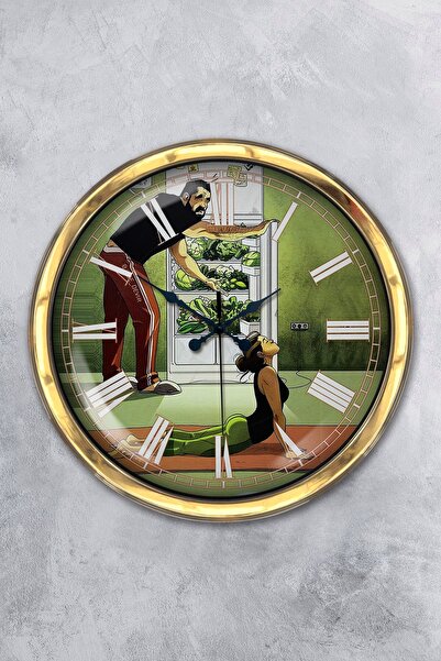 Platin Saat هدية ساعة حائط لأخصائي التغذية معدنية ذهبية مقاس 40 سم