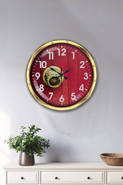 Kasva Concept Gift 40 cm Gold Metal Door Wall Clock