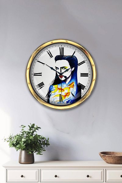 Kasva Concept Gift 40 cm Gold Metal Figure Wall Clock