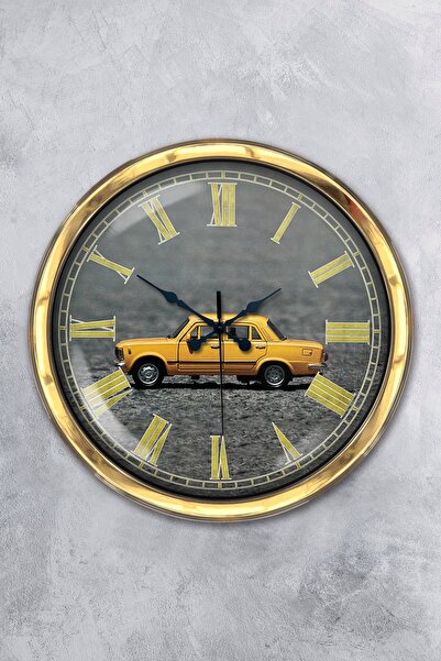 Platin Saat Δώρο 40 εκ. Χρυσό Μεταλλικό Ρολόι Τοίχου Αυτοκινήτου