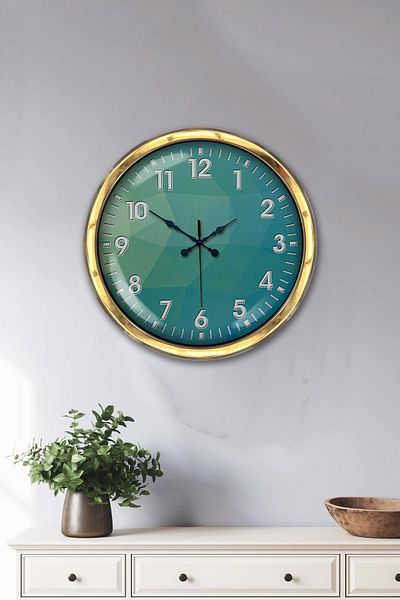 Kasva Concept Διακόσμηση 40cm Χρυσό Μεταλλικό Ρολόι Τοίχου Μοντέρνας Σχεδίασης